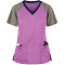 Ladies Scrub Tops Elastic | Women's 5-Pocket Color Block Short Sleeve Scrub Tops | Medical Scrub Tops Wholesale