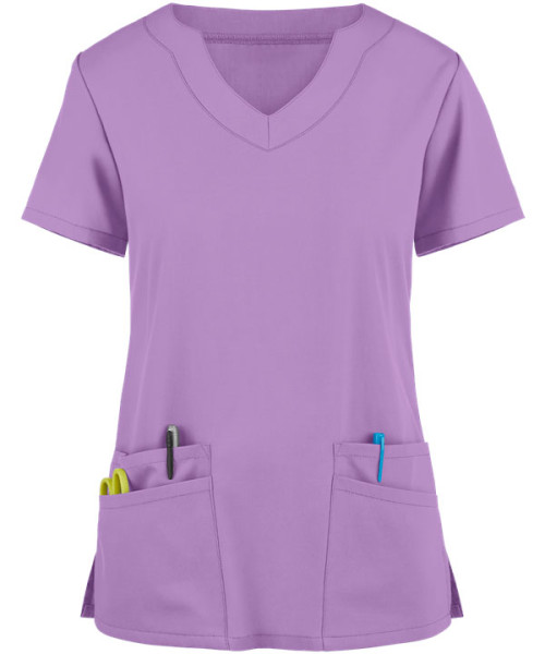 Stylish Scrub Tops For Women | 4-Pocket Scallop Neck Solid Color Scrub Tops Fashion | Wholesale Scrub Tops Affordable
