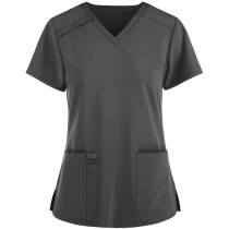 Women's Stylish Scrub Tops | Solid Color 2-Pocket V-Neck Scrub Tops Quality | Wholesale Scrub Tops With Logo Manufacturer