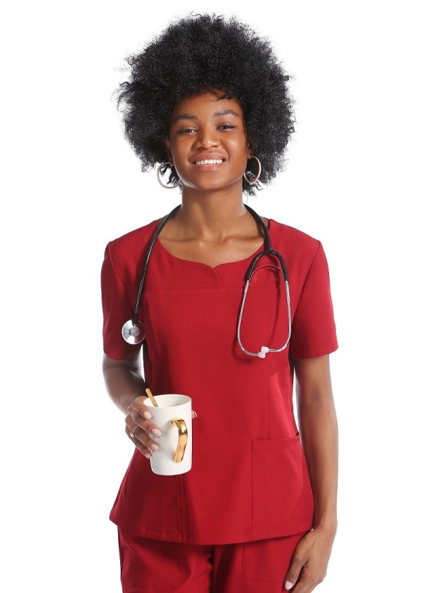 Women's Scrub Nurse Uniforms | 6 Pockets Short Sleeve Scrub Uniforms For Nurses | Wholesale Scrub Uniforms Stylish