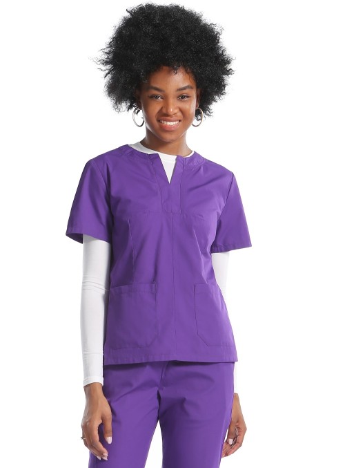 Women Scrub Uniforms For Nurses | Patch Short Sleeve Scrubs Top | Ankle-tied Jogger Pants | Comfortable Scrub Uniforms Wholesale