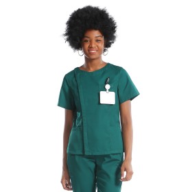 Green Scrub Uniforms | Invisibly Zip Up Scrub Uniforms | Polyester Jogger Pants | Custom High Quality Uniforms Wholesale