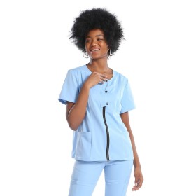Women's Scrub Hospital Uniforms | Round Neck Zip-up Solid Scrub Uniforms Sets | Wholesale Medical Scrubs