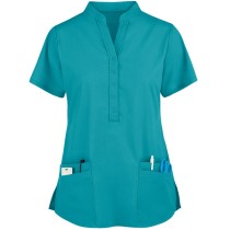 Quality Scrub Tops For Women | 4-Pocket Mandarin Collar Scrub Tops 4 Way Stretch | Wholesale Scrub Tops With Logo Affordable