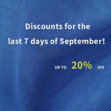 Discounts for the last 7 days of September！
