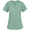 Women's Scrub Tops Custom | 2-Pocket Empire Mock Wrap Cotton Scrub Tops Stretch | Wholesale Medical Scrub Tops Cheap