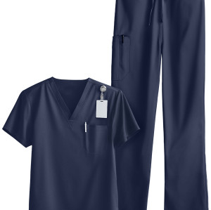 Unisex Medical Scrub Uniforms | 3-Pocket V-Neck Scrub Tops&Drawstring Scrub Pants Sets | Wholesale Scrub Uniforms Discount