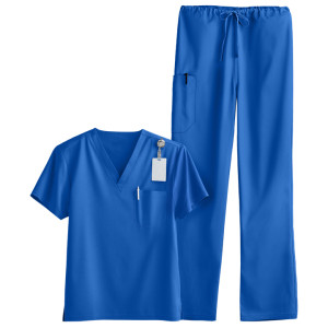 Unisex Medical Scrub Uniforms | 3-Pocket V-Neck Scrub Tops&Drawstring Scrub Pants Sets | Wholesale Scrub Uniforms Discount