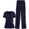 Women's Scrub Sets Quality | 4 Way Stretch V-neck Scrub Tops&Elastic Waist Pants | Wholesale Scrub Uniforms Affordable