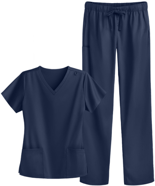 Women's Scrub Sets | 4-Pocket 4 Way Stretch Scrub Sets V-neck Tops&Drawstring Pants | Wholesale Scrub Sets Affordable Supplier