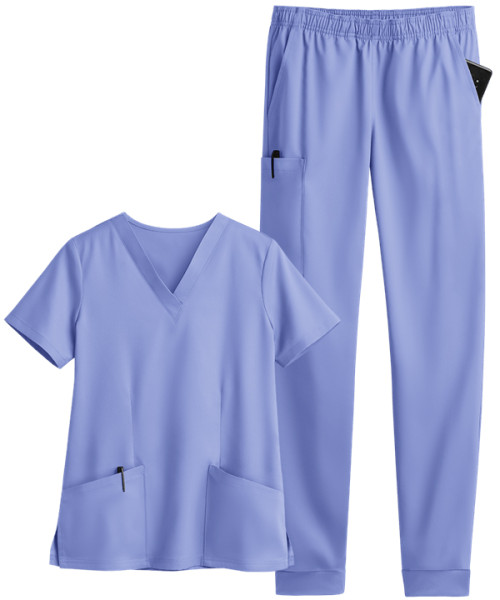 Scrub Uniforms For Women | 5-Pocket Jogger Scrub Sets V-neck Scrub Tops&Elastic Waist Pants | Wholesale Quality Scrub Sets
