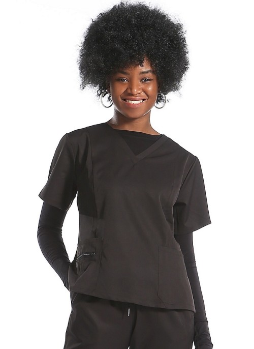 Women's Scrub Uniforms Black | V-neck Solid Nurse Scrubs Sets | Jogger Pants Elastic | Custom Nurse Scrubs Sets Wholesale