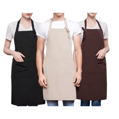 Unisex Promotional Aprons Dress | 3-Pocket Solid Color Aprons Cooking Cotton | Wholesale Aprons With Logo Manufacturer