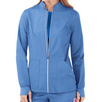 Scrub Jackets For Women | 2-Pocket Zip Front Scrub Jackets Modern Fit Custom | Wholesale Scrub Jackets Manufacturer