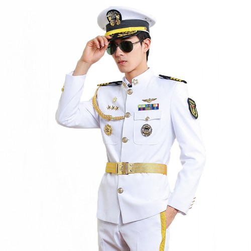 Navy Security Uniforms | Stand Collar Merchant Captain Navy Military Uniforms | Custom Security Uniforms&Accessories Affordable