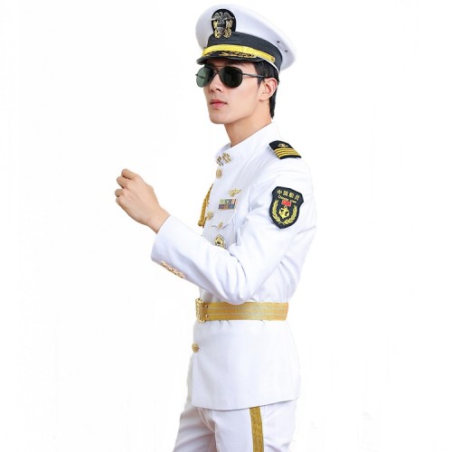 Navy Security Uniforms | Stand Collar Merchant Captain Navy Military Uniforms | Custom Security Uniforms&Accessories Affordable