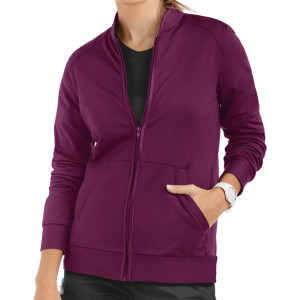 Scrub Jackets For Women Classic | 2-Pocket Knit Zip Front Scrub Jackets | Custom Scrub Jackets With Logo Wholesale