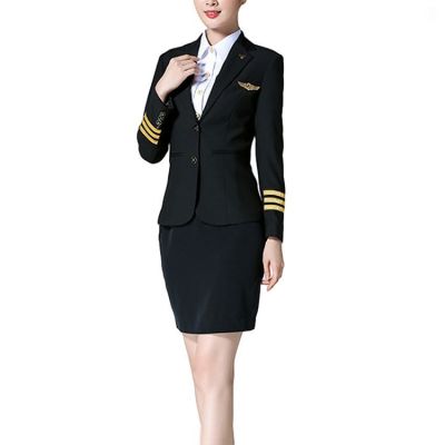 Women's Airline Uniforms For Flight Attendants | Long Sleeve Pilot Suit Uniforms | Custom Airlines Flight Attendant Uniforms