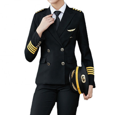 Flight Attendant Uniforms For Sale | Long Sleeve Airline Crew Uniforms With Accessories Custom | Pilot Flight Suits Manufacturer