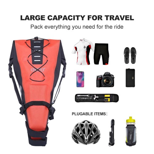 Custom Water-resistant Travel Bike Seatpack Bag Saddle Bag