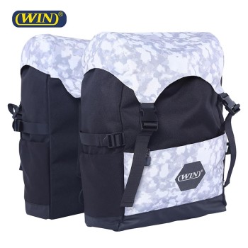 Outdoor Travel RPET 600D Reflective Logo Bicycle Double Rear Pannier Bag