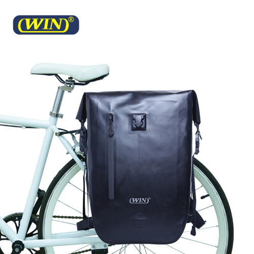 Eurobike Show High Quality RPET Fabric 2 in 1 Waterproof Bike Pannier Bag Backpack
