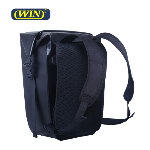 Eurobike Show High Quality RPET Fabric 2 in 1 Waterproof Bike Pannier Bag Backpack