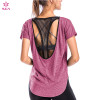 Mesh sports T-shirt women's loose quick-drying running blouse Wholesale loose sports T-shirt