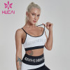 Color contrast letter printing gathered slim band sexy bra sports bra wholesale suppliers