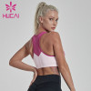 Two-tone stitching racer back sports bra production