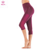 Wholesale summer thin nude yoga pants pocket 7 / 8 pants elastic high waist  blank yoga pants wholesale