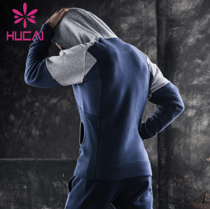 mens athletic wear custom manufacture hooded sports long sleeve coat