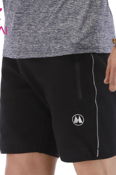 Custom Mens Athletic Shorts with Pocket Polyester Five-Point Pants Black Summer