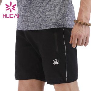 custom mens athletic shorts wholesale with pocket polyester five-point Pants Black Summer