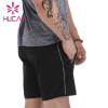 Custom Mens Athletic Shorts with Pocket Polyester Five-Point Pants Black Summer