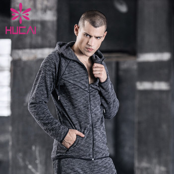 OEM mens athletic wear long sleeve sweater hooded sports fitness clothes