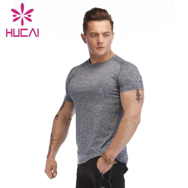 wholesale gym t shirts men short sleeve fitness wear Hucai