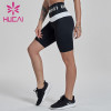 Black and white stitching high waist fitness shorts women's athletic shorts wholesale