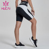 Black and white stitching high waist fitness shorts women's athletic shorts wholesale