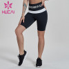 Black and white stitching high waist fitness shorts women's athletic shorts wholesale