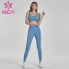 Digital print fitness suit light blue gym training suit clothing makers in usa