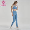 Digital print fitness suit light blue gym training suit clothing makers in usa