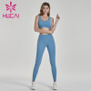 Digital print fitness suit light blue gym training suit clothing makers in usa
