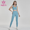 Outdoor running fitness suit with super elastic broad shoulder bra activewear wholesale suppliers