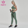 Army green fitness suit leopard print athletic apparel wholesale