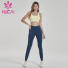 Yellow and blue splicing private brand fitness clothing private label fitness apparel