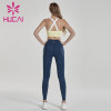 Yellow and blue splicing private brand fitness clothing private label fitness apparel