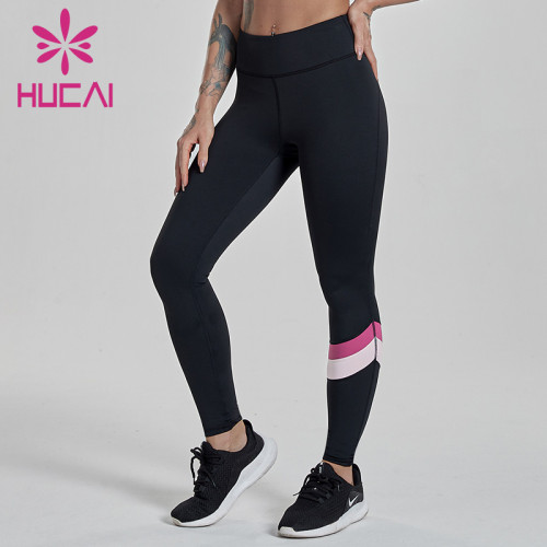 wholesale workout leggings color contrast splicing high waist hip lifting sports pants