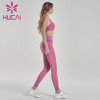 wholesale sportswear apparel rose red fitness suit bra with tights