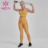 customize workout yellow fitness suit Fishscale pleated tights